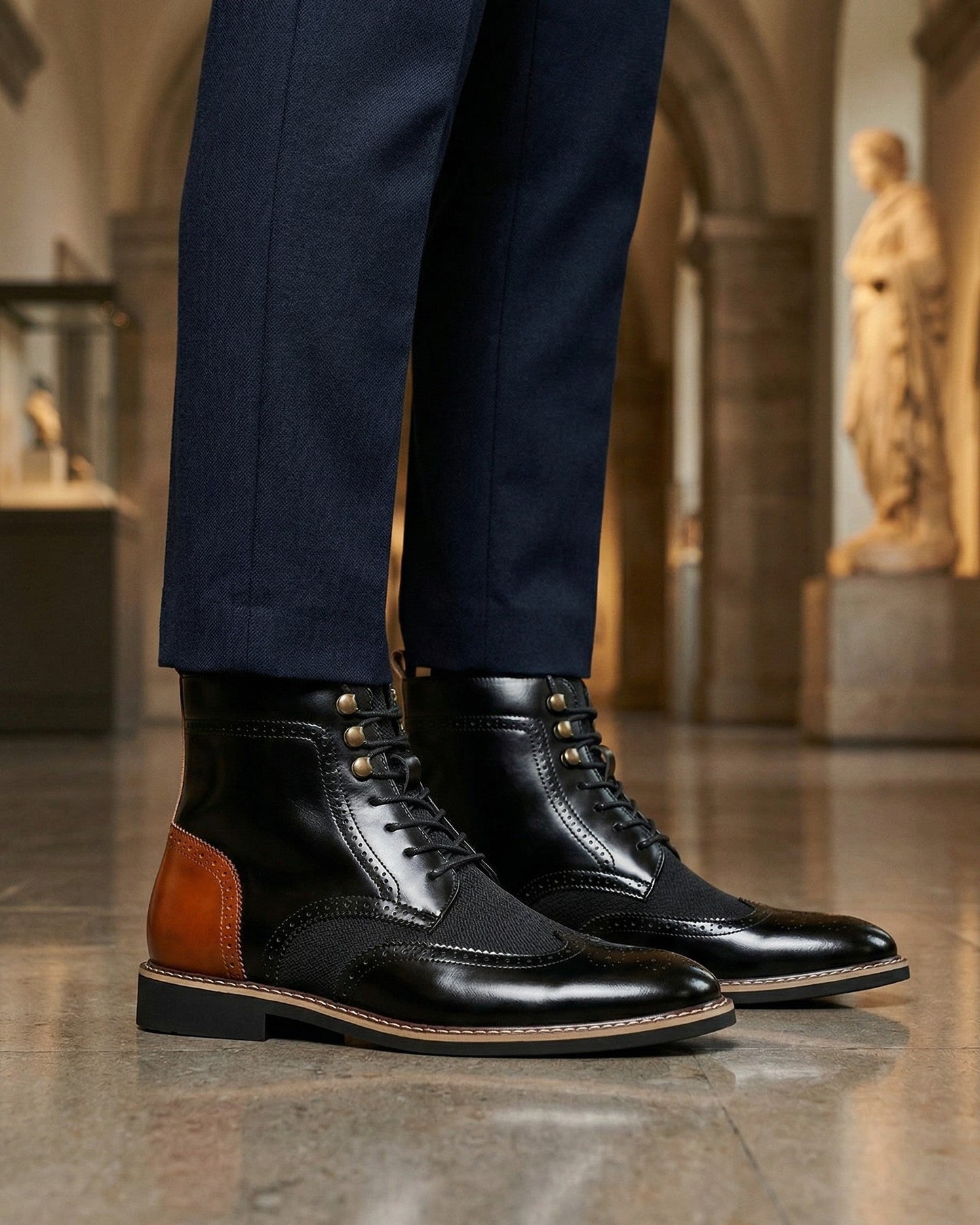 Sandro Leather Lace-Up Boot