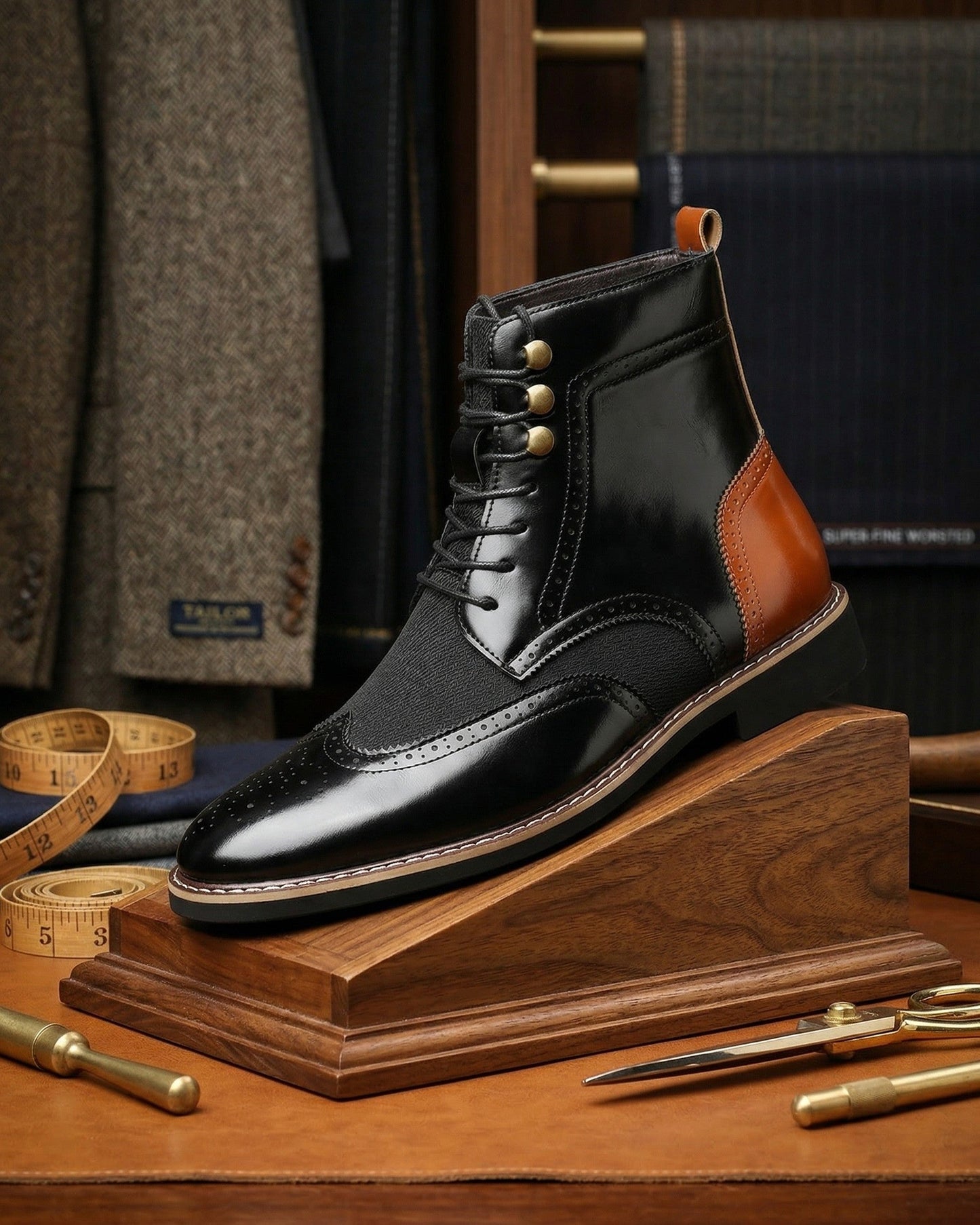 Sandro Leather Lace-Up Boot