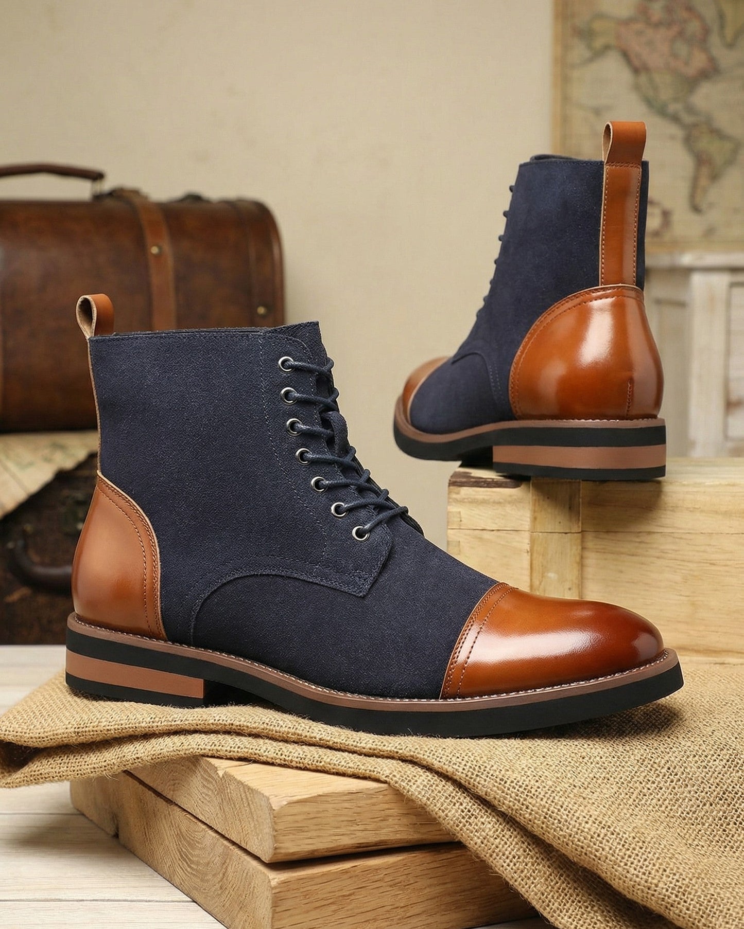 Ettore Suede Cap-Toe Boot